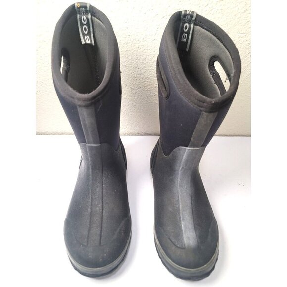 Bogs Youth Black Waterproof Rubber Insulated Rain Boots Size 4 - Picture 1 of 7